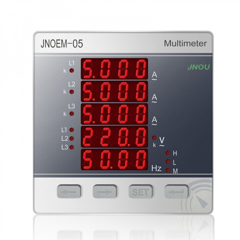 3 Phase 4 Wire Ammeter Voltmeter Hz Meter Intelligent LED Digital Multimeter