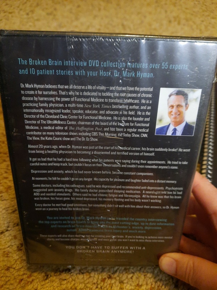 Broken Brain DVD, Workbooks, Interviews N Transcripts Mark Hyman NEW