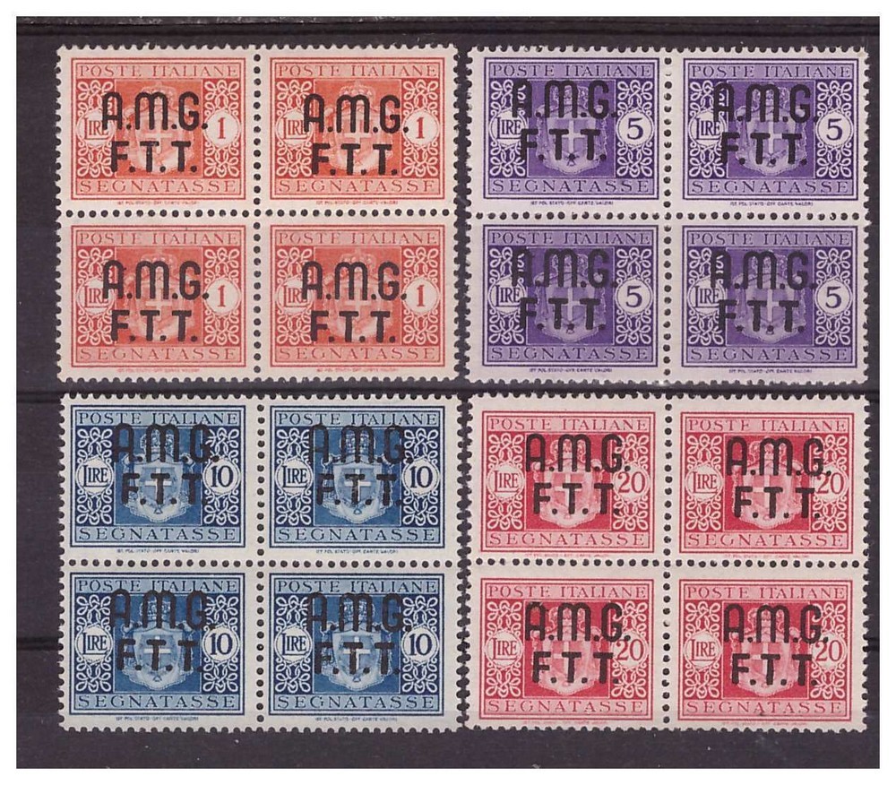 Trieste A 1947 - Segnatasse Serie Nuova ** Quartina