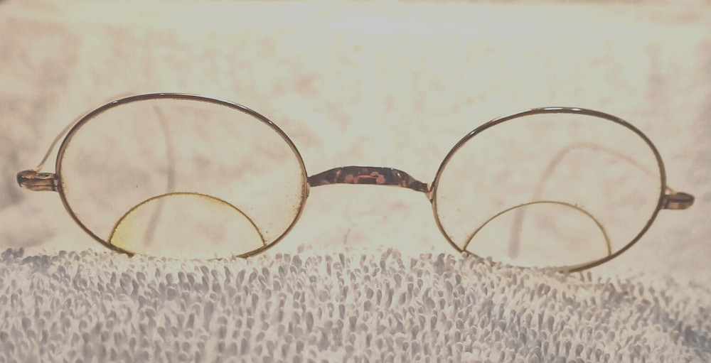 10K SOLID GOLD AMERICAN OPTICAL 1900 FRAME WITH PASTE-ON WAFER BIFOCALS!