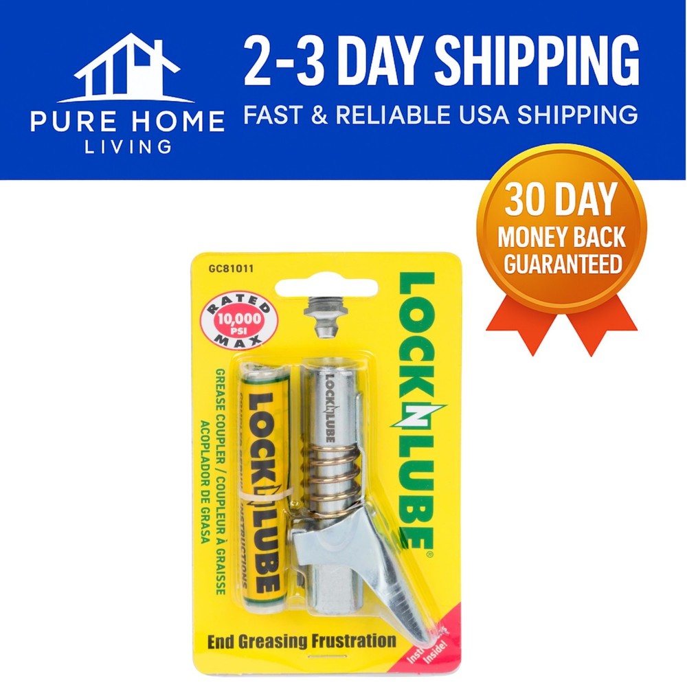 Ultimate Locking Grease Coupler with Spare Kit - 10,000 PSI Compatibility