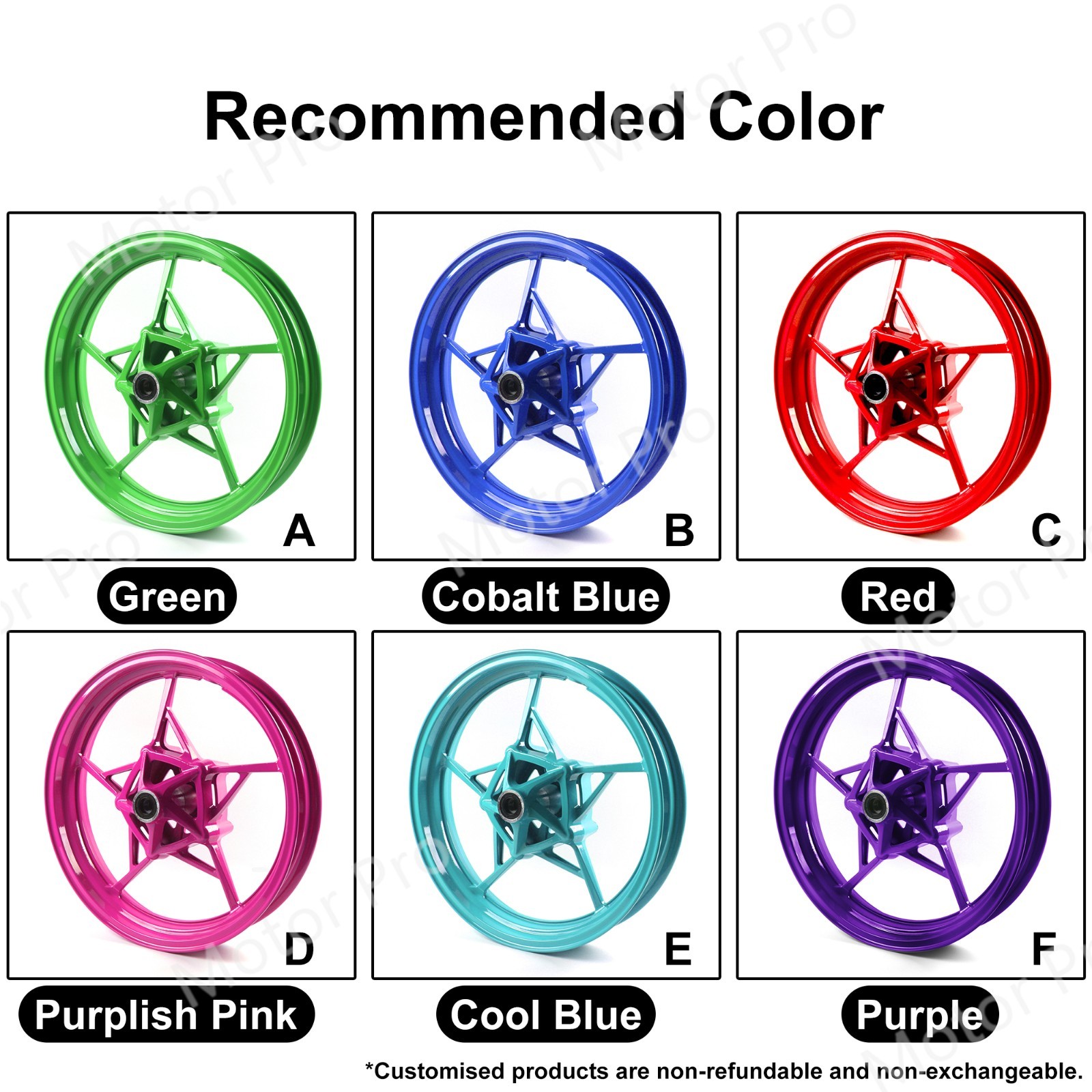 17"x3"/4" Tubeless Front Rear Wheels Rims For Kawasaki Ninja 500 Z500 2024 2025