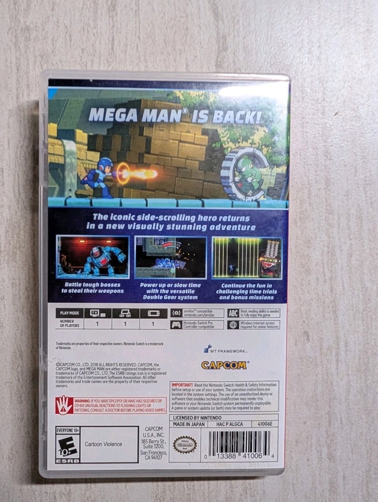 NO GAME Mega Man 11 Megaman Nintendo Switch Case