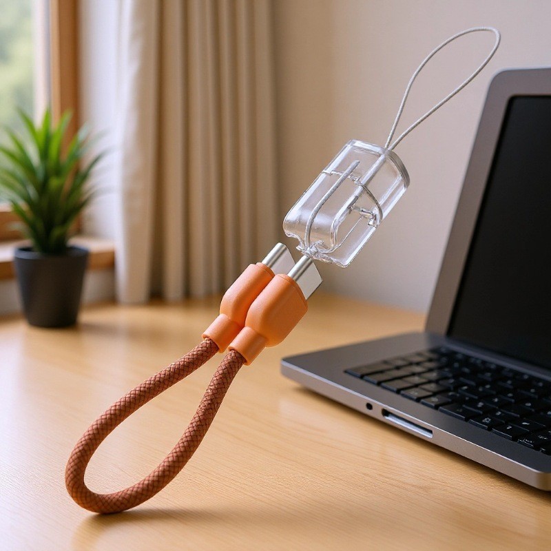 NEW  Braided USB Cable (For Car Use, 20 cm Short Type-C Charging Cable) 1PC