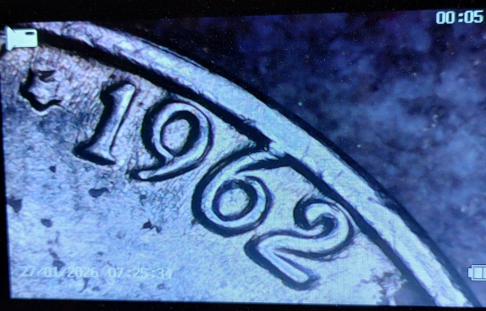 1962 Uncirculated Jefferson Nickel Multiple Errors/DD. No Initials.