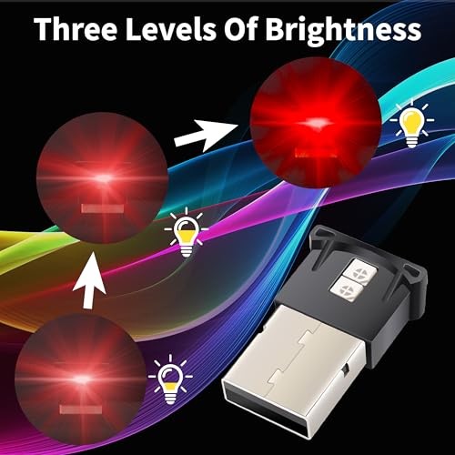 Mini USB LED Car Light, DC 5V Intelligent Interior Car Lights, USB-A*2