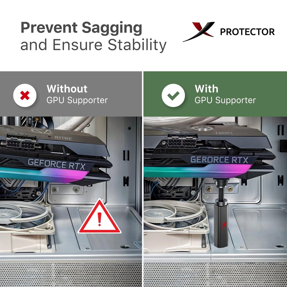 GPU Support Bracket - Large GPU Sag Bracket 2.9" - 5" - Premium GPU Stand wit...