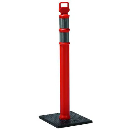 Delineator Post With Base, Polyethylene, 45 In H, Orange, High-Intensity