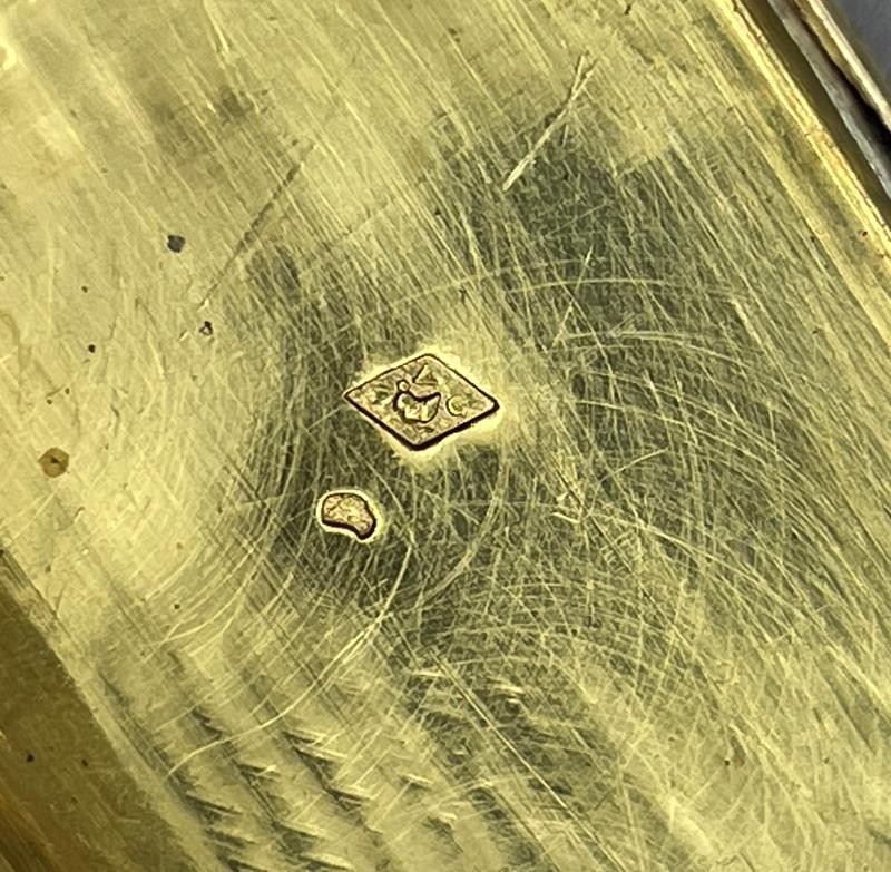 FRENCH SILVER PILL BOX 19th CENTURY GOLD WASH INTERIOR