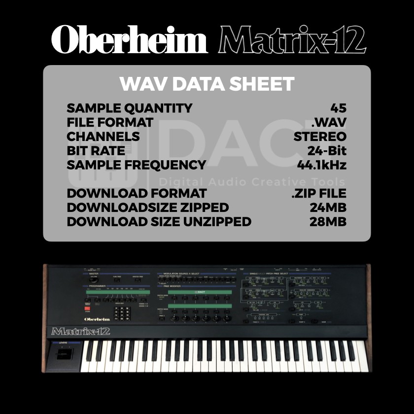Oberheim Matrix-12 Synthesizer Sample Library - Instant Access