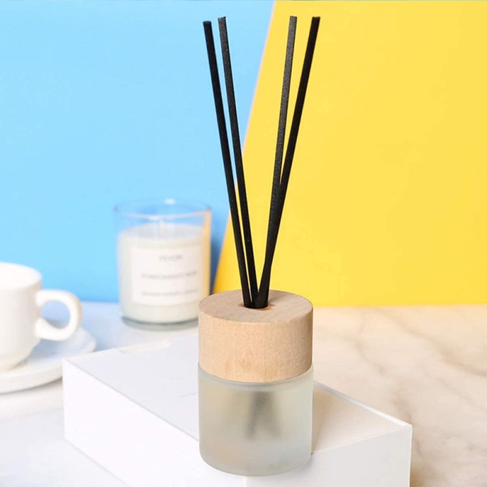 100PCS Reed Diffuser,7 Inch Aromatherapy Diffuser Black Fiber Sticks-Black Re...