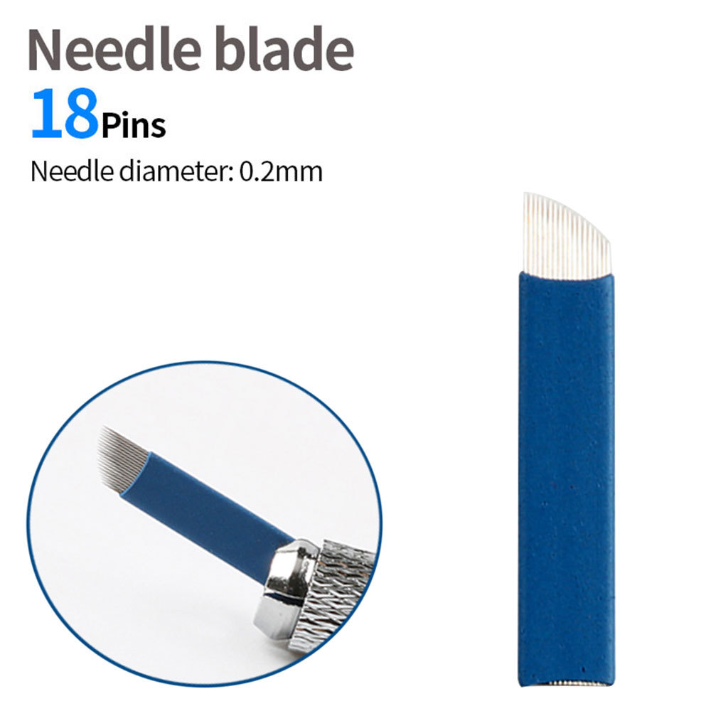 Microblading 18 Pins Needles Permanent Makeup Eyebrow Tattoo Bevel Blade Needle