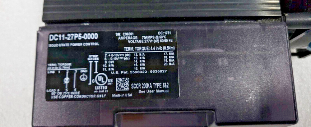 WATLOW 75A SOLID STATE POWER CONTROL DC11-27P5-000