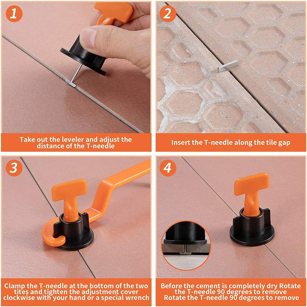 100PC-400pcs Tile Leveling System Kit Reusable Tile Spacer Wall Floor Clips Tool