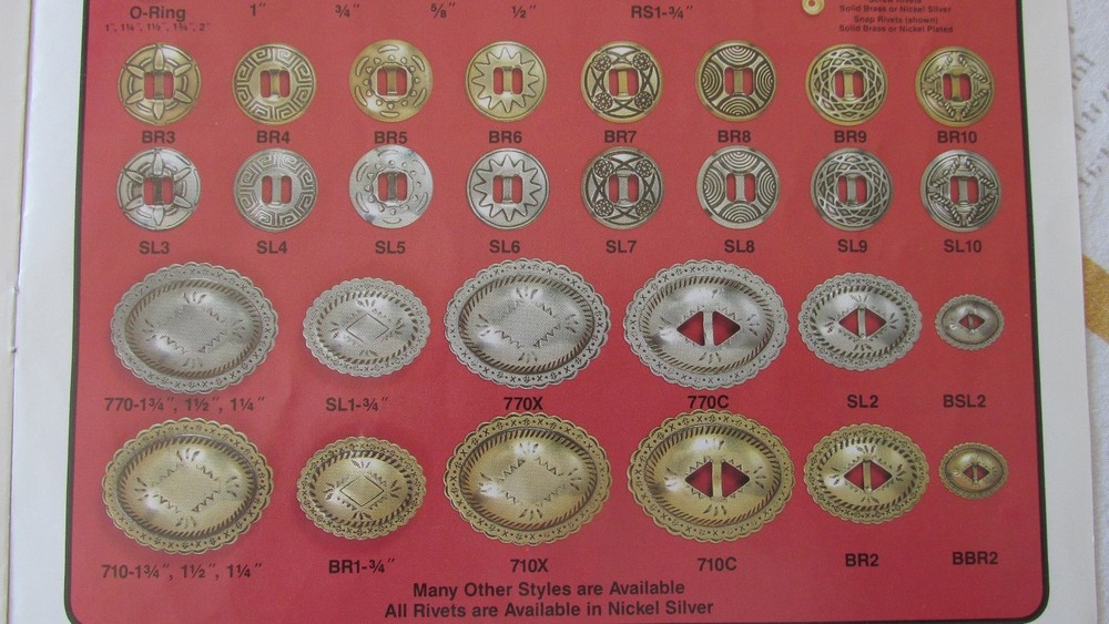 TRINITY CONCHO small BBR2CS solid BRASS VINTAGE High Quality USA Leather Craft