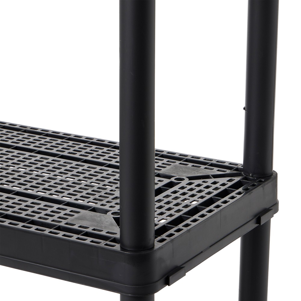 Gracious Living 4 Shelf Fixed Height Medium Duty Storage Unit, Black (4 Pack)