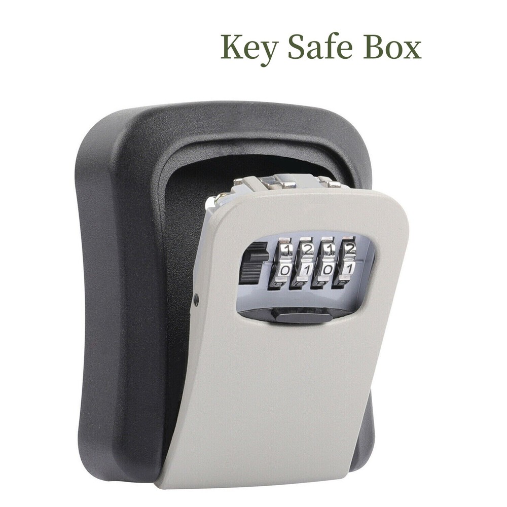 Safe Lock Box Combination Wall Mount Security Storage Case Organizer 4 Digit Key