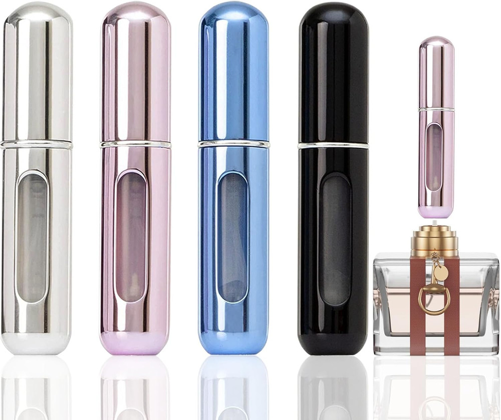 4Pcs 5Ml Portable Mini Refillable Perfume Atomizer Bottle Travel Scent Pump Case
