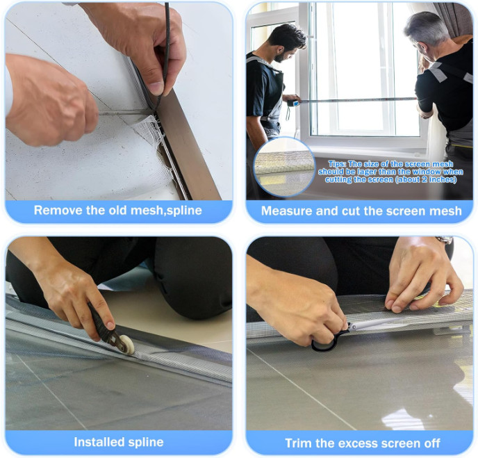 Fiberglass Screen Mesh Roll 48"x102" – Window & Door Insect Net Replacement