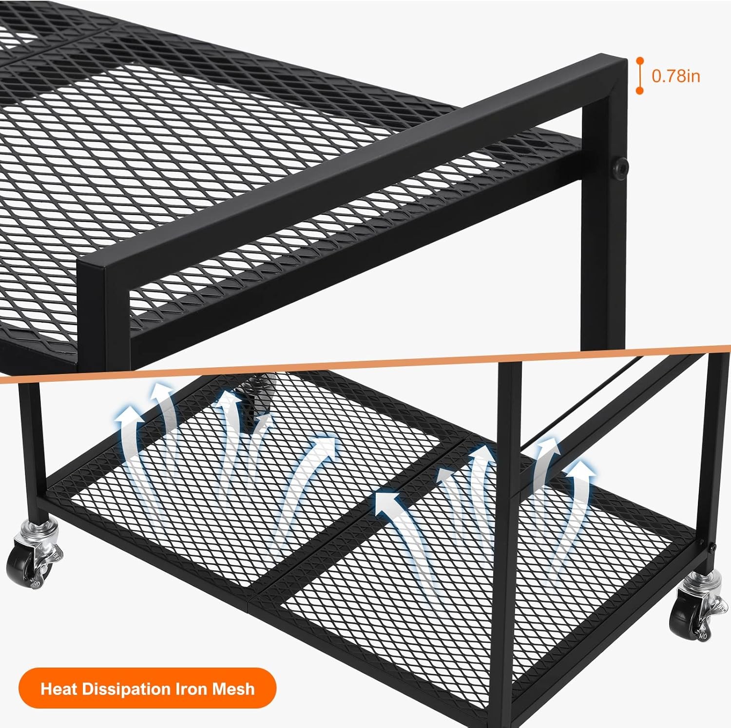 PC Tower Stand YBING, Mobile CPU Cart Black