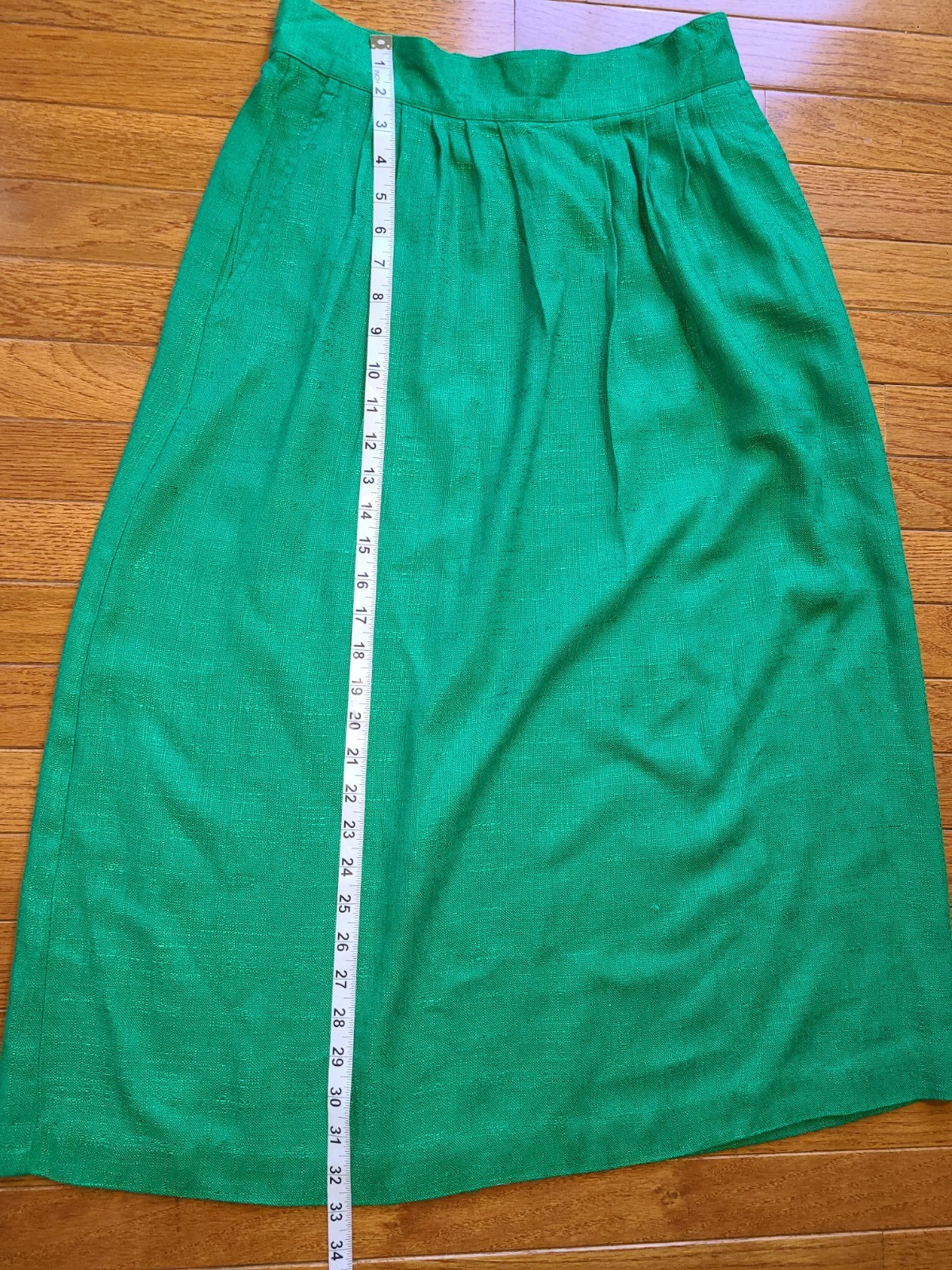 VTG 80s Norton McNaughton sz 12 green rayon flax waist Maxi Skirt Librarian