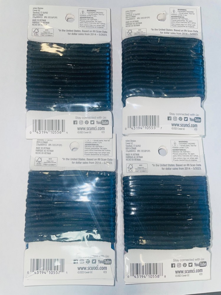120 Scunci Multicolor Medium Hold Elastics (4 - 30 packs)