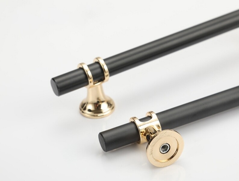 Chrome Cabinet Door Black Silver Gold Handle Kit T Bar Drawer Pull Kitchen