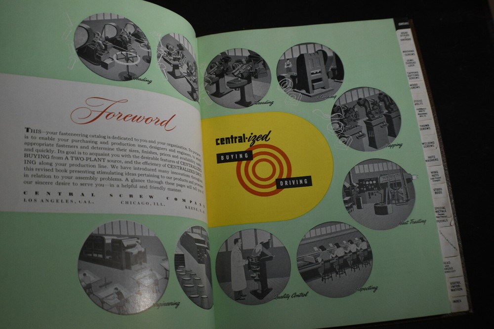 1950 Central Screw Company 'Fasteneering' Catalog