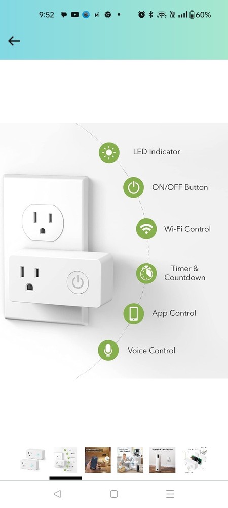 WiFi Heavy Duty Smart Plug Outlet, No Hub Required with Timer Function,...