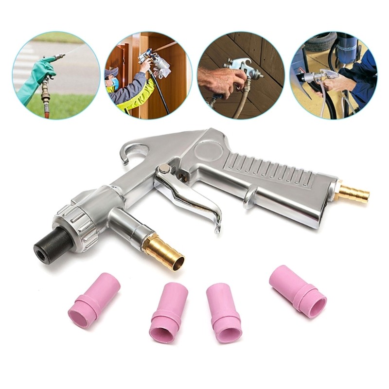 Sandblasters Feed Blast Sprays Guns Sandblasting Guns Abrasive 4Pcs Ceramic