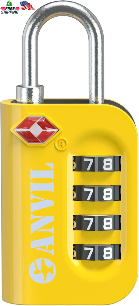 ANVIL TSA Approved Luggage Lock - 4 Digit Combination, 10,000 Combinations, Easy