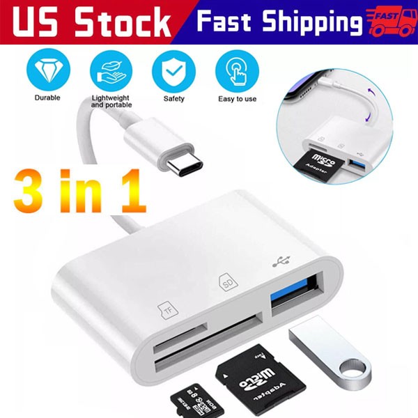 TF/SD Card Adapter Camera Reader Camera Android Type-c For iPhone15 Pro Max LOT