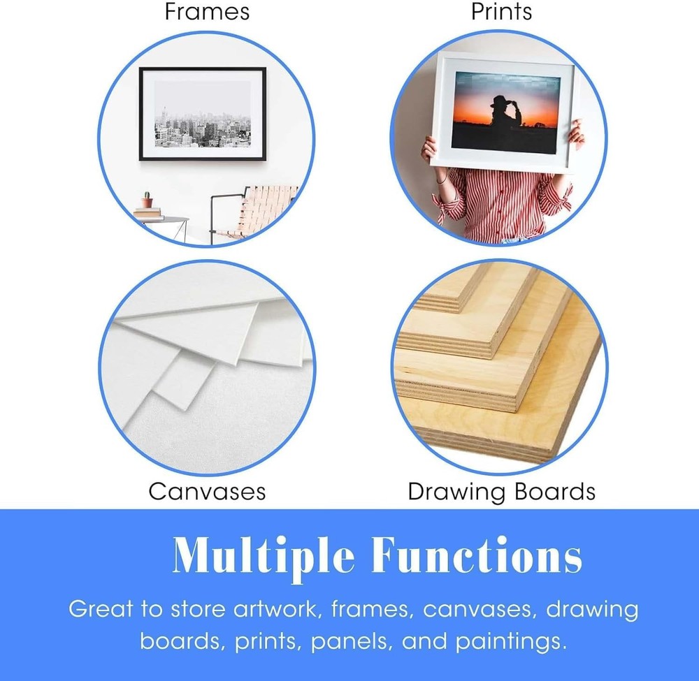 Large Art Drying Rack with Four Caster Wheels and Handle - Solid Wooden Canva...