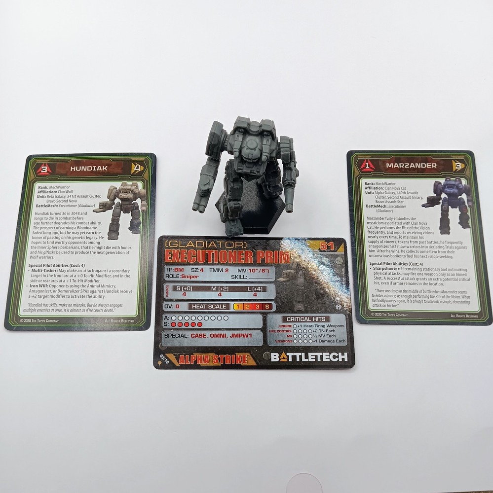 Executioner/Gladiator + Cards #15 BattleTech Assault Mech Miniature CGL Prime A