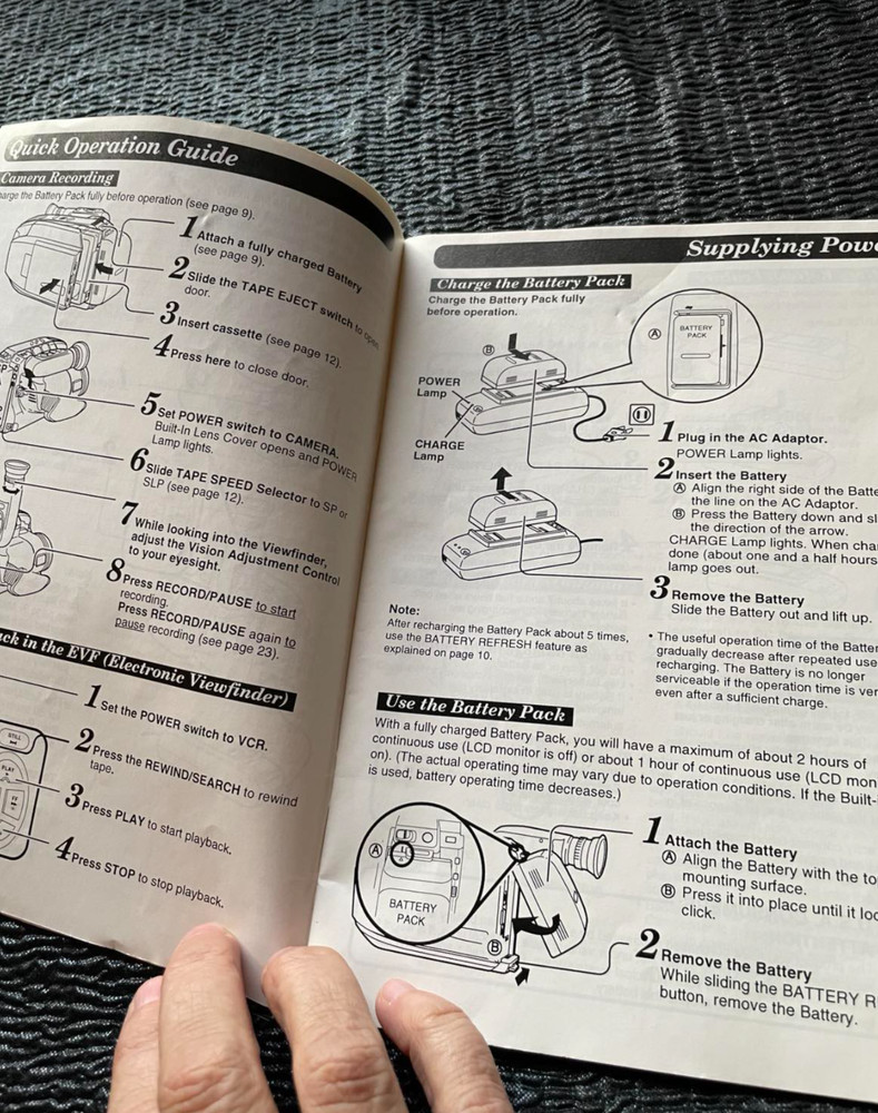 Manual ONLY Panasonic Palmcorder PalmSight PV-L558 Operating Instructions Guide