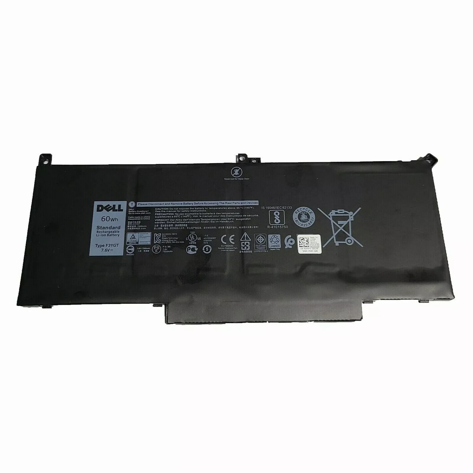 Genuine OEM 60Wh F3YGT Battery For Dell Latitude 7280 7480 7380 7290 7490 7390