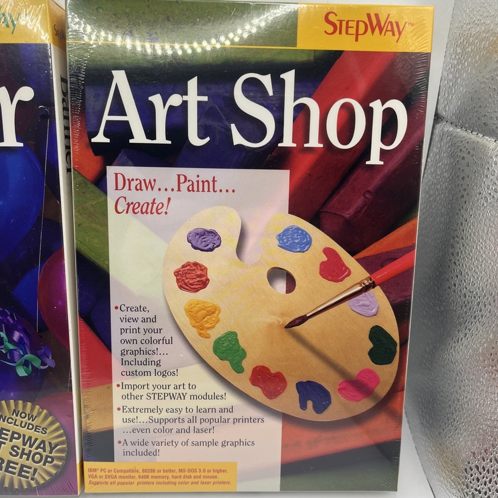 Vintage Lot Of 2 Sealed Creative Art Computer Software Programs 3 1/2" Disk