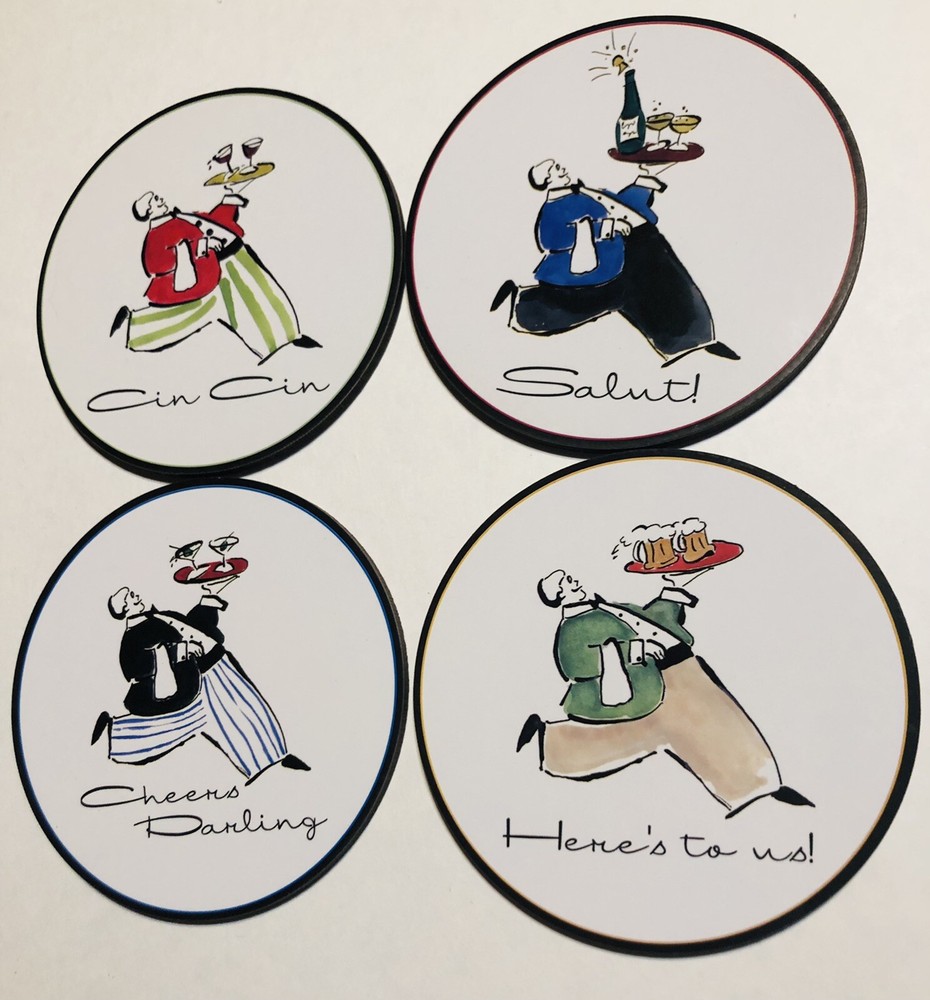 Rosanna Cheers Darling 4 Pc Coaster Set