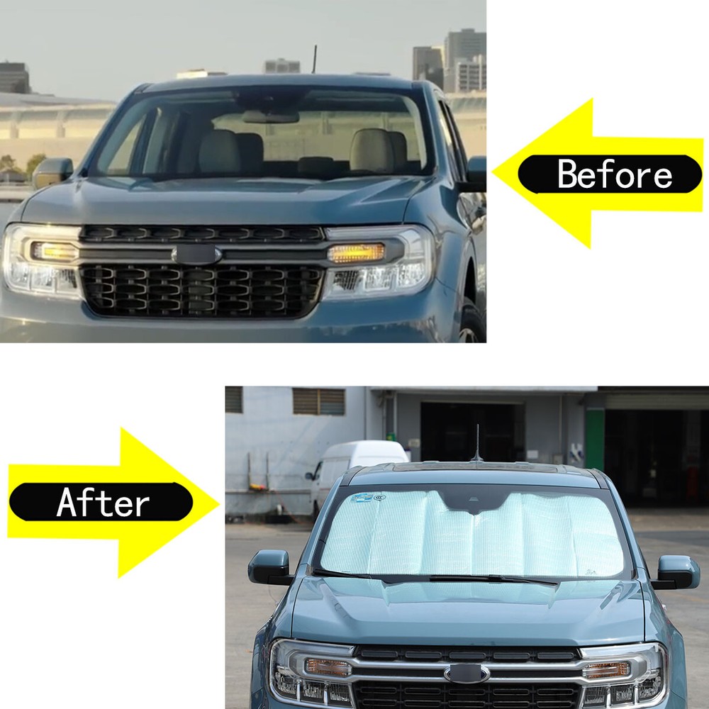 Front Windshield Sunshade Sun Visor UV Block Protector For Ford Maverick 2022-24