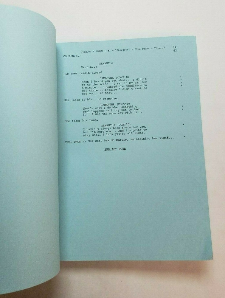 WITHOUT A TRACE / David Amann 2005 TV Script, Anthony LaPaglia "Showdown"