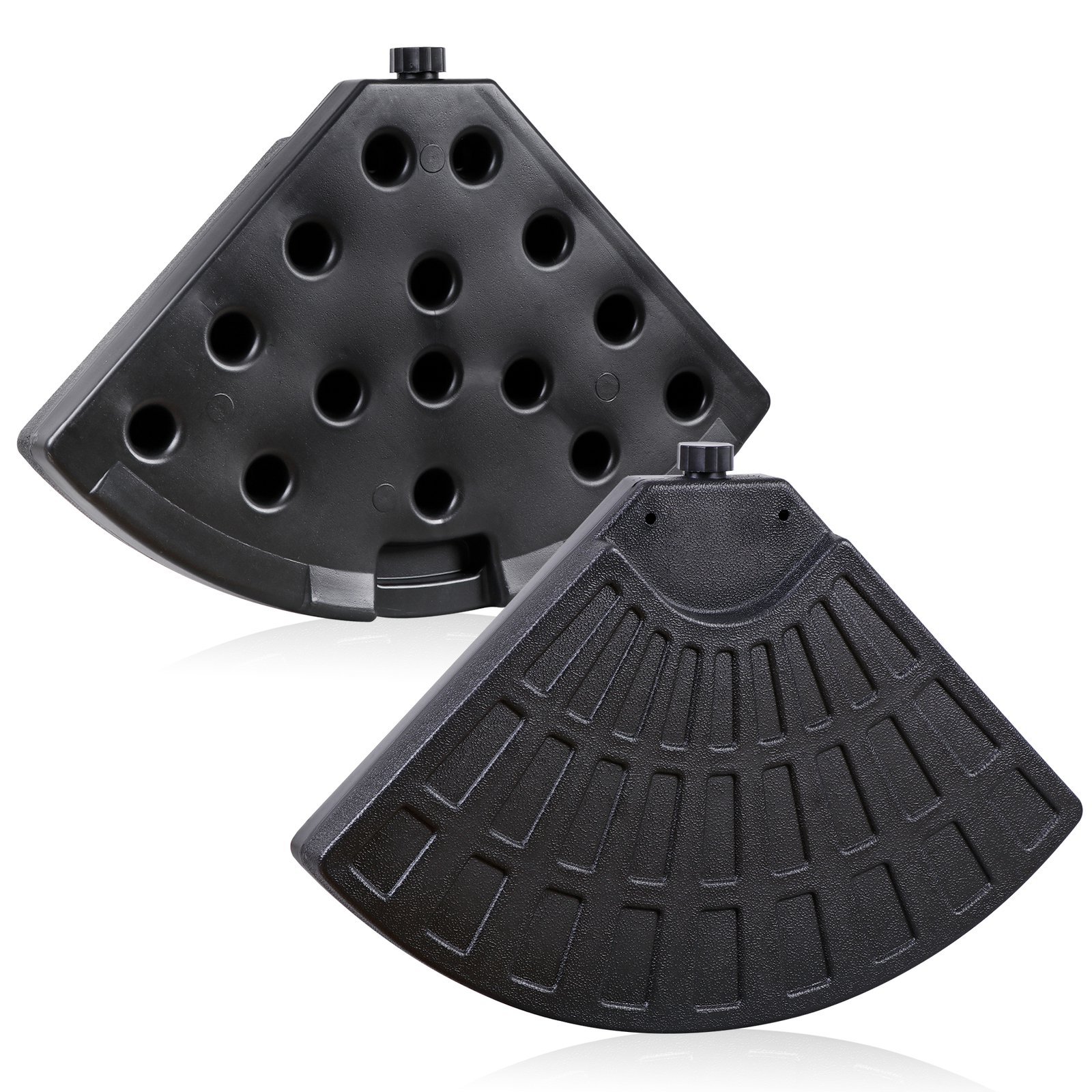 4-Piece Offset Patio Umbrella Circular Base Stand w/ Hooks & Carry Handles