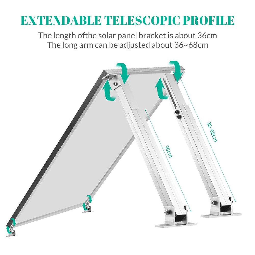 Solar Panel RV Tilt Mount Brackets Adjustable Frame Rooftop Flat Surface Home US