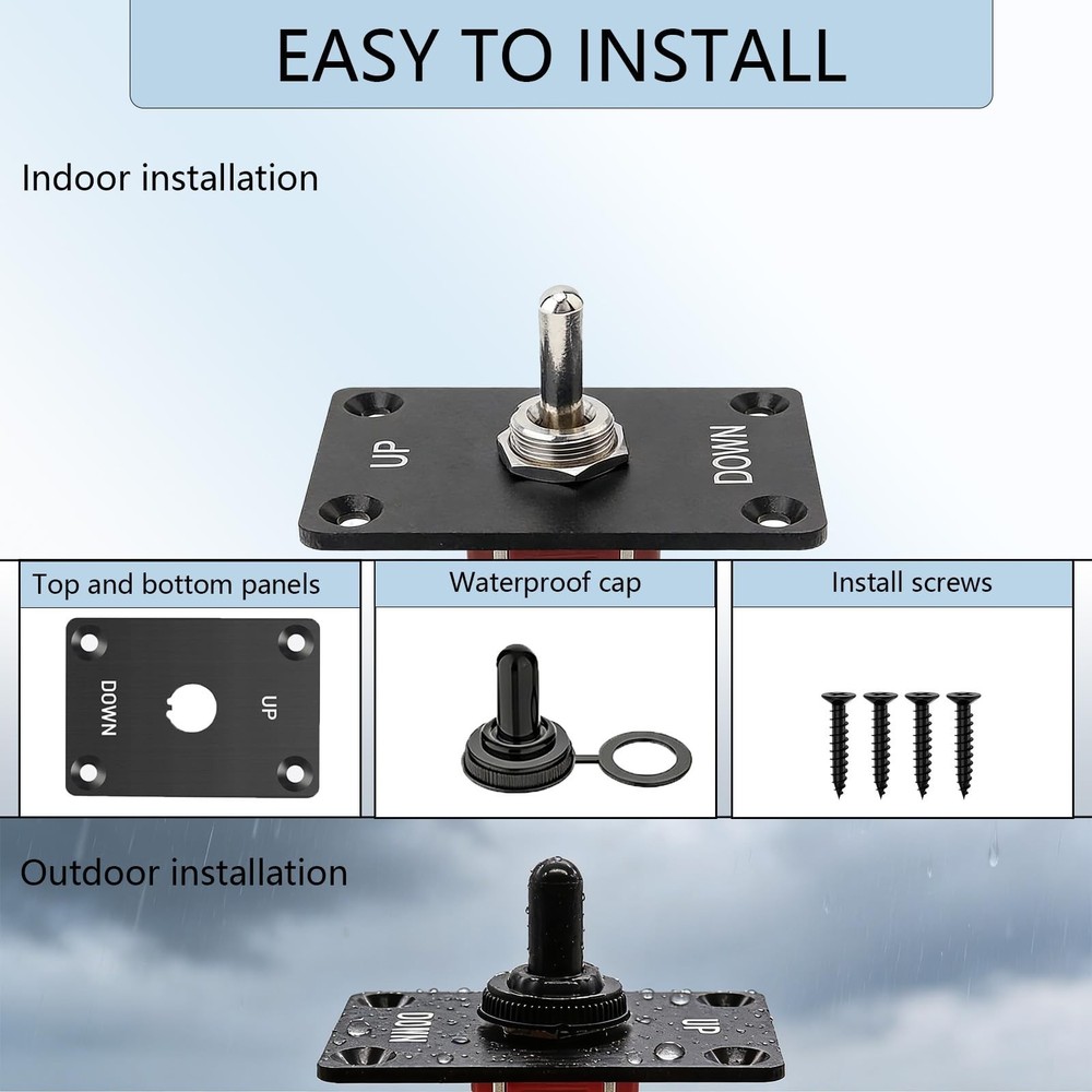 Wired Toggle Switch 12V 30A Waterproof Toggle Switch SPST Latching Rocker Swi...