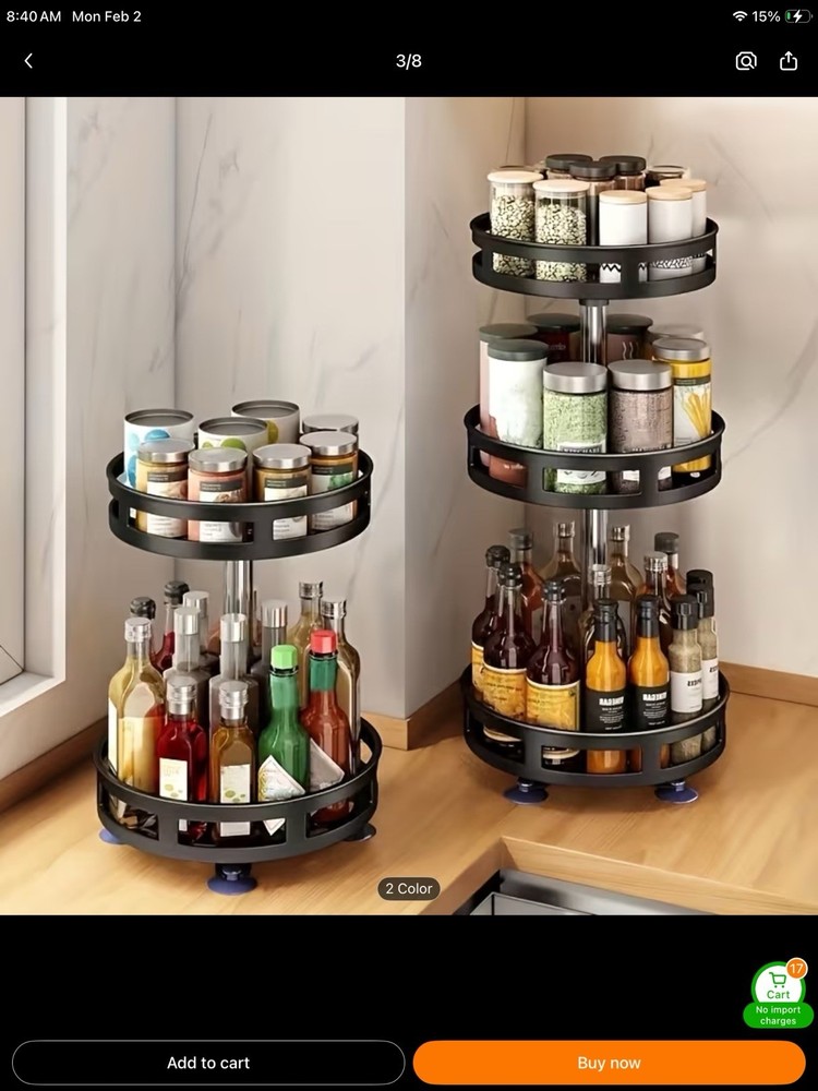 Spice Rack Organizer Rotating Kitchen Countertop Storage Holder