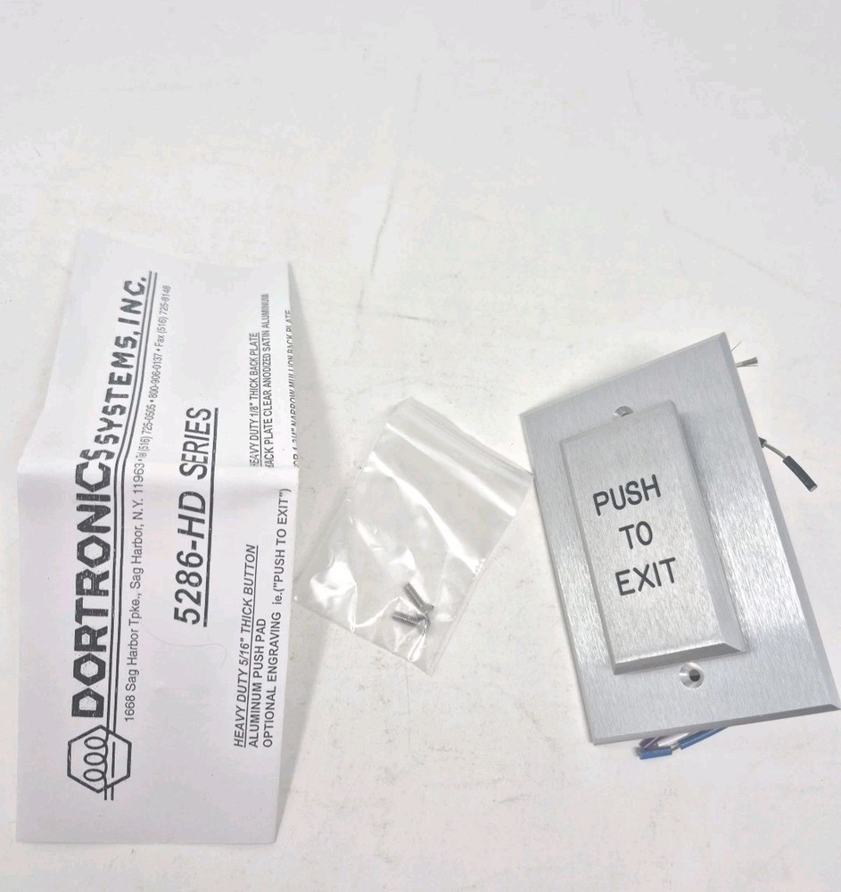 DORTRONICS W5286-P25xE1 Push to Exit Button,24VDC,Silver Button 400C03 - New