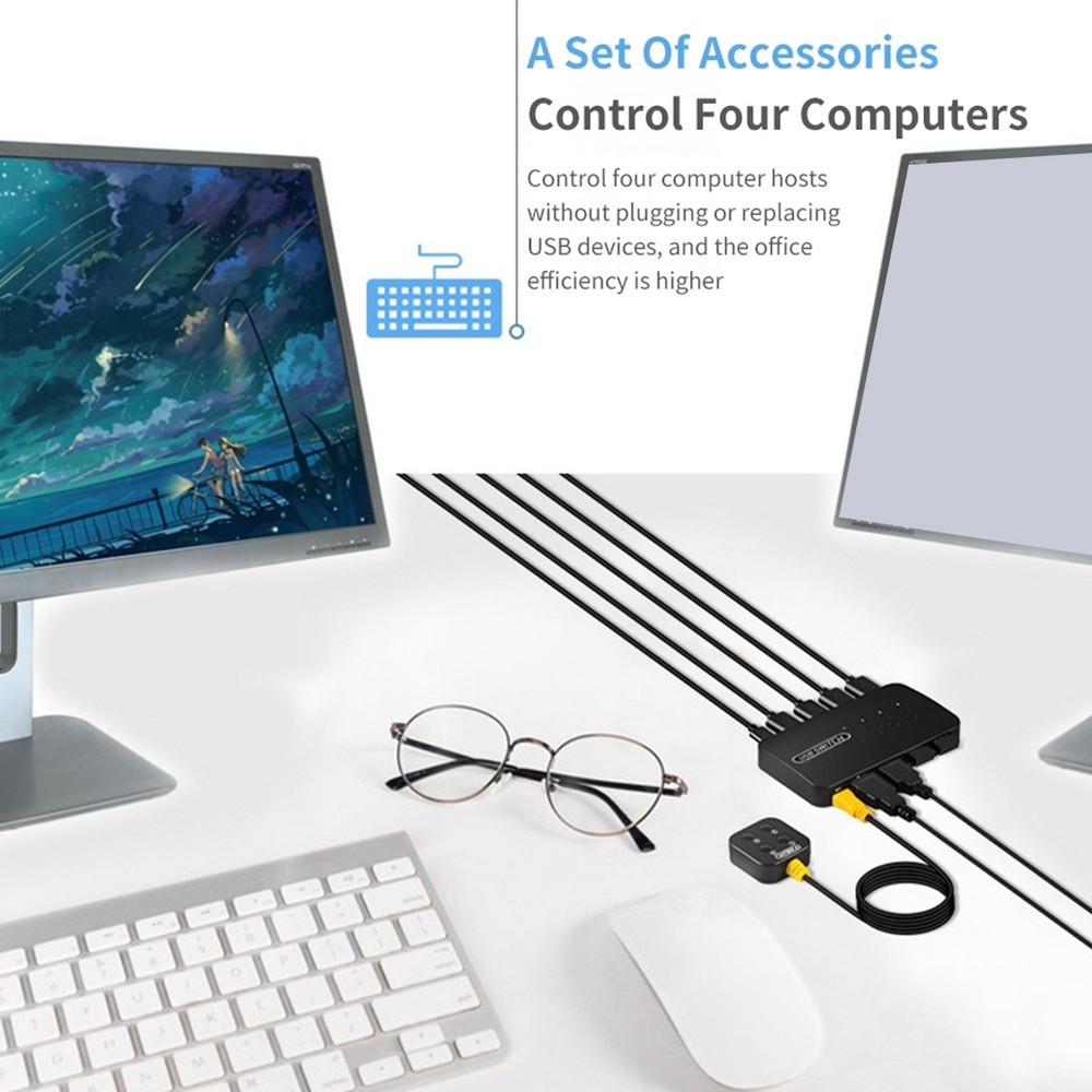 USB Shared Controller Adapter 4 Inputs 4 Outputs for Laptop Computer1784