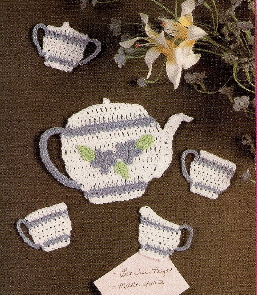 CUTE Tea for Two Fridgies/Crochet Pattern INSTRUCTIONS ONLY