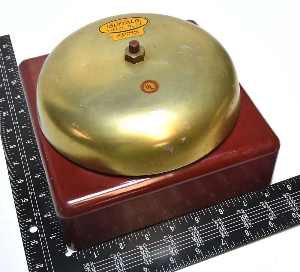 VINTAGE INDUSTRIAL BUFFALO AUTOMATIC FIRE ALARM RED BAKELITE CASE