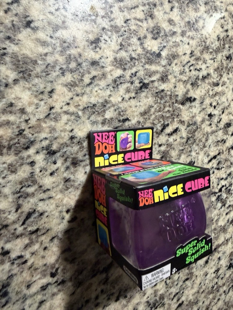 Schylling Nee Doh Nice Cube Super Solid Squish Purple Squeeze Toy