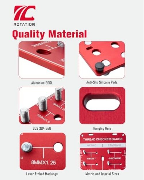 Thread Checker, Nut and Bolt Gauge, Bolt Size and Thread Identifier Tool –